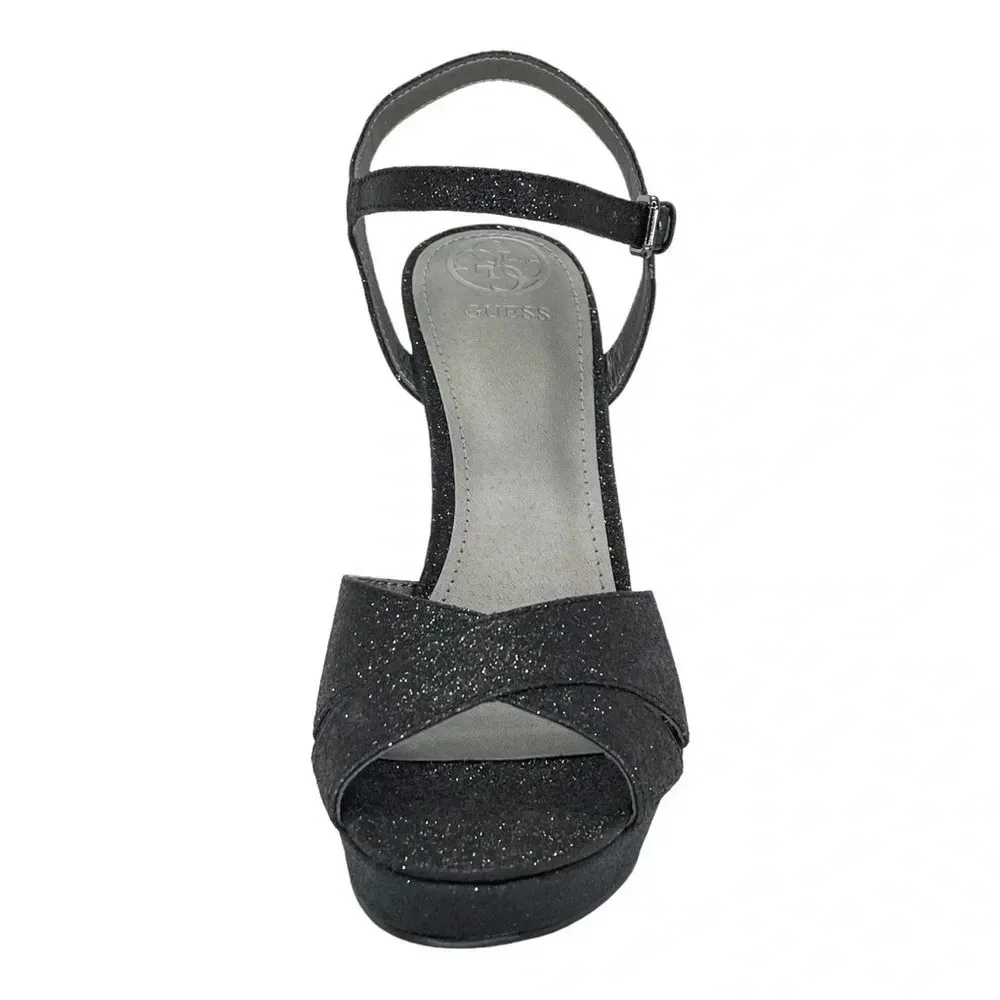 Guess Jordie Black Glitter Metallic Womens Heels Size 7.5M - Picture 4 of 11